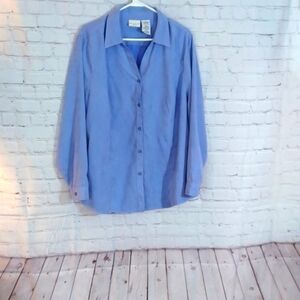WHITESTAG Woman‎ Vintage Blue Top Long Sleeve 2XL